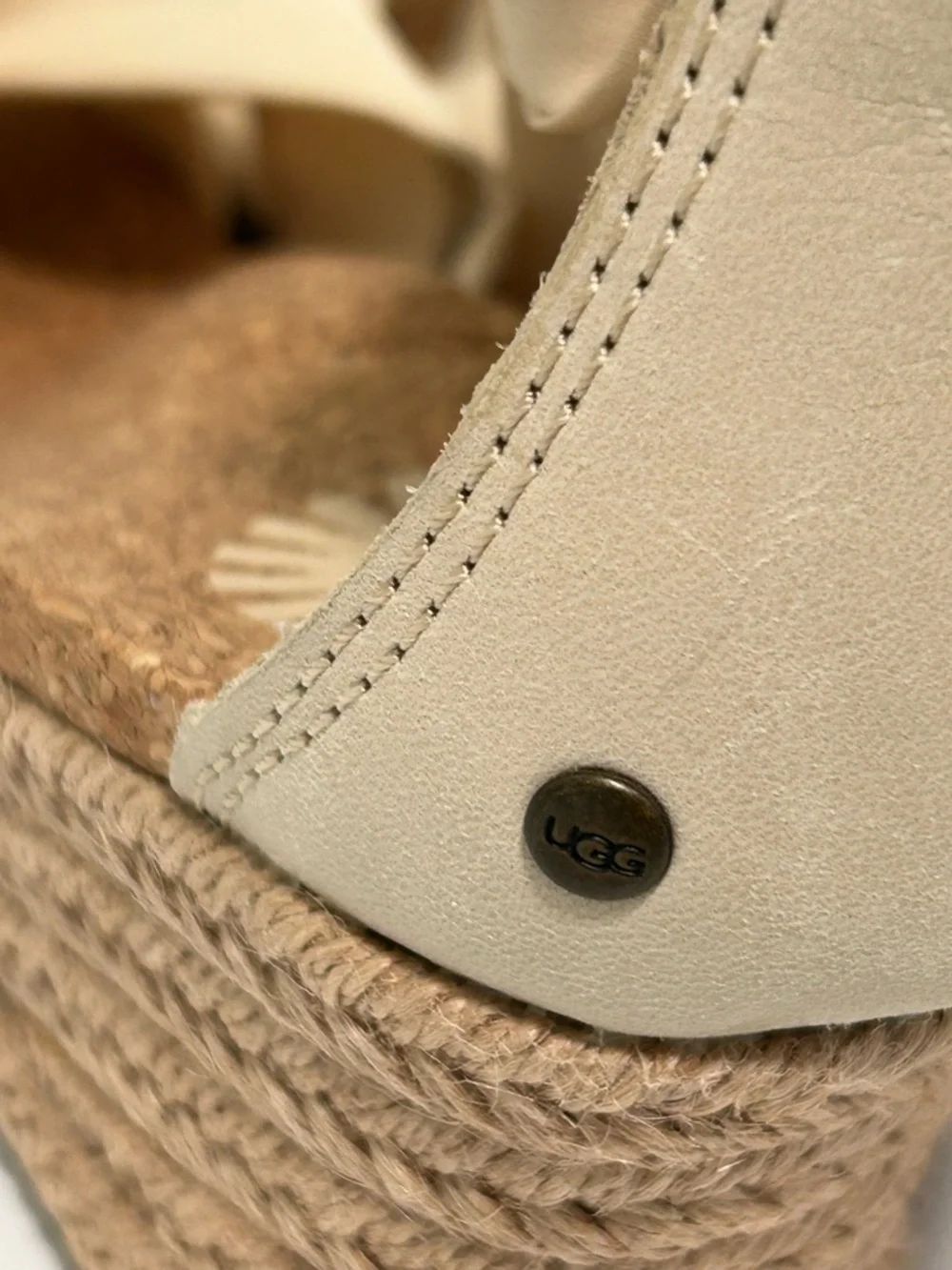 UGG Cream Espadrille Wedge Sandals